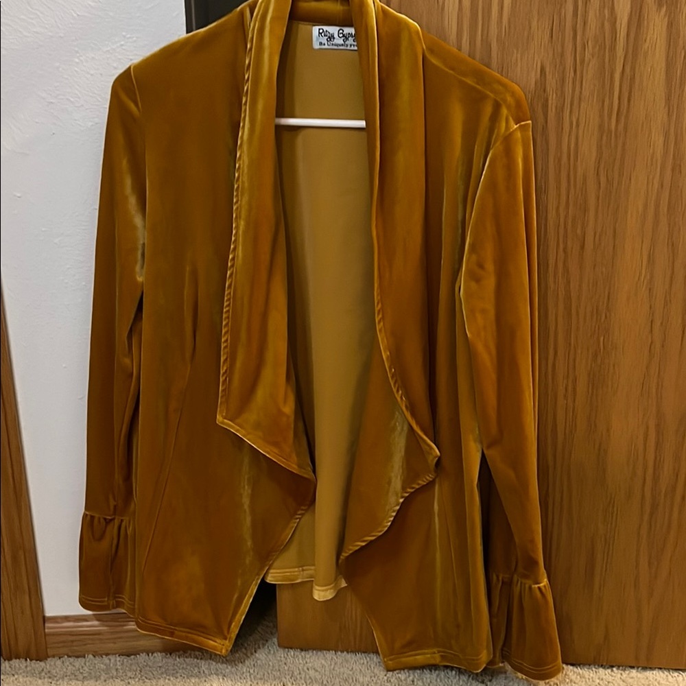 Gold Velvet Women's Cardigan